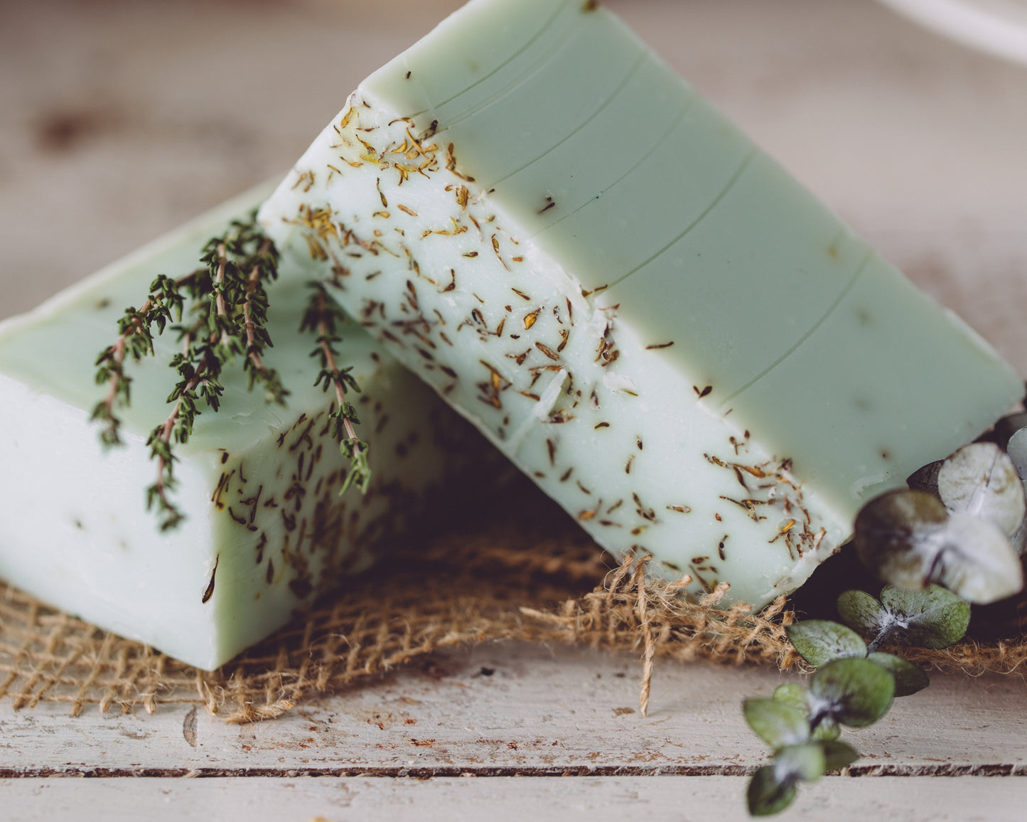 eucalyptus thyme handmade organic soap by sweet harvest farms