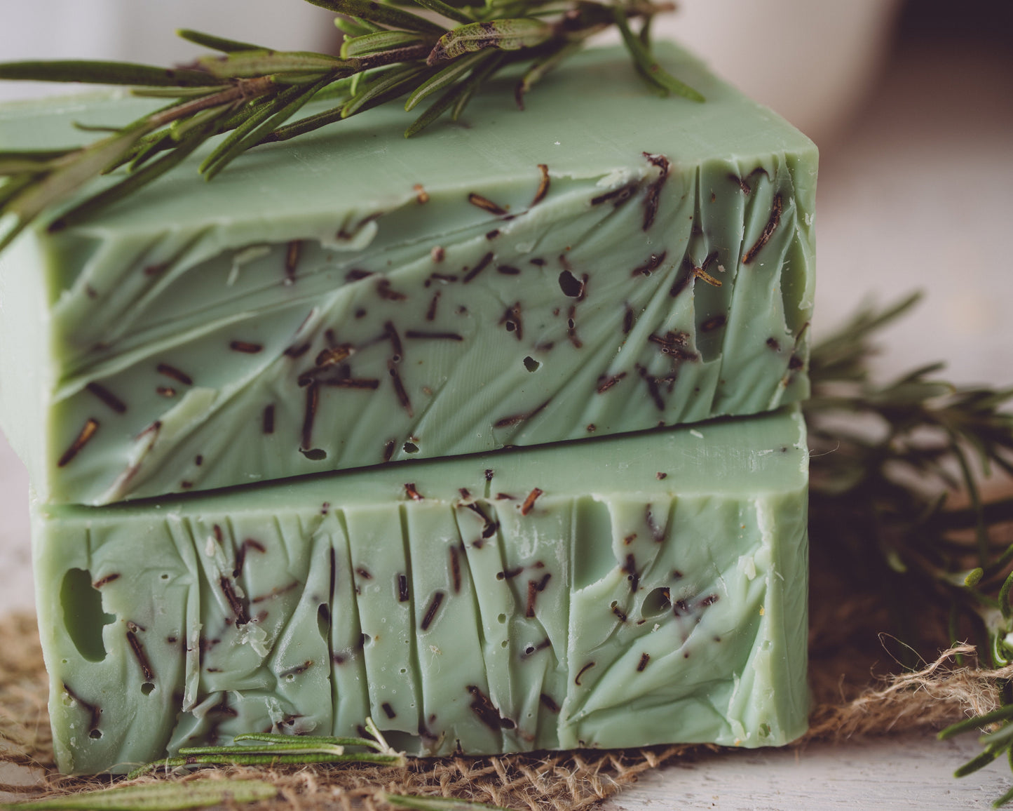 rosemary mint handmade organic soap by sweet harvest farms