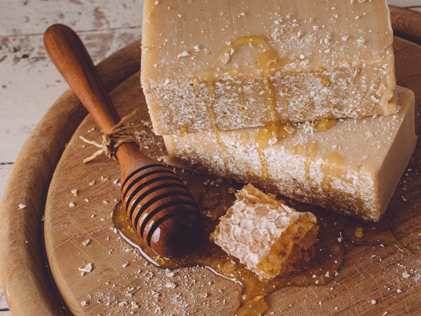 oatmeal, milk and honey organic handmade soap by sweet harvest farms