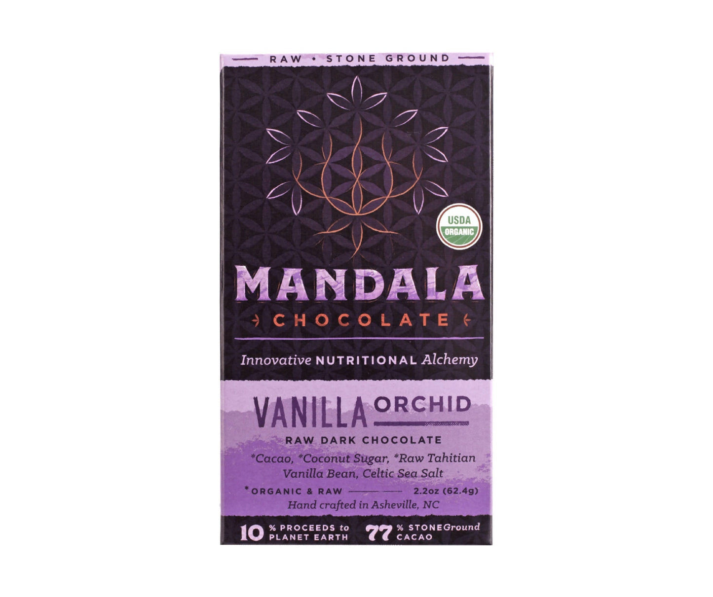 organic 77% cacao vanilla orchid chocolate bar - 6 x 2.2oz by farm2me