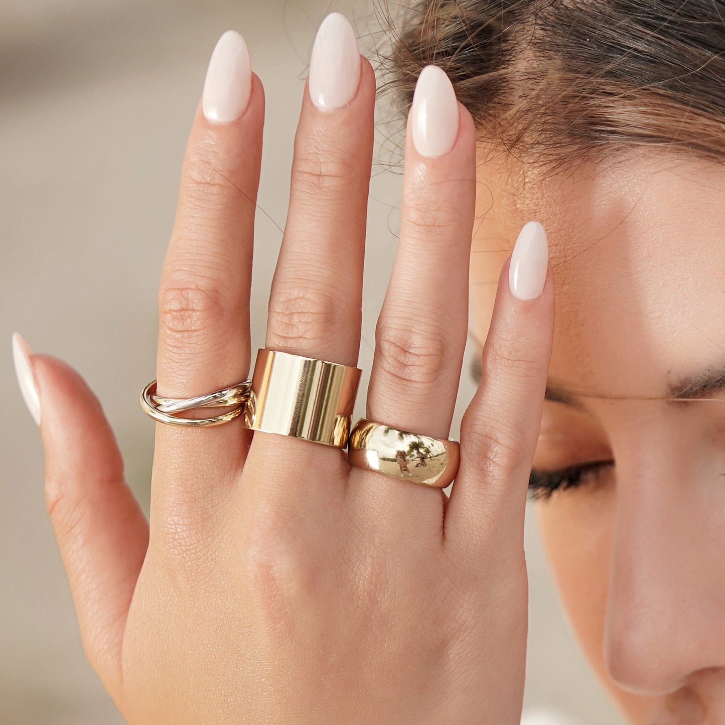 two toned triple domed roll ring by eklexic