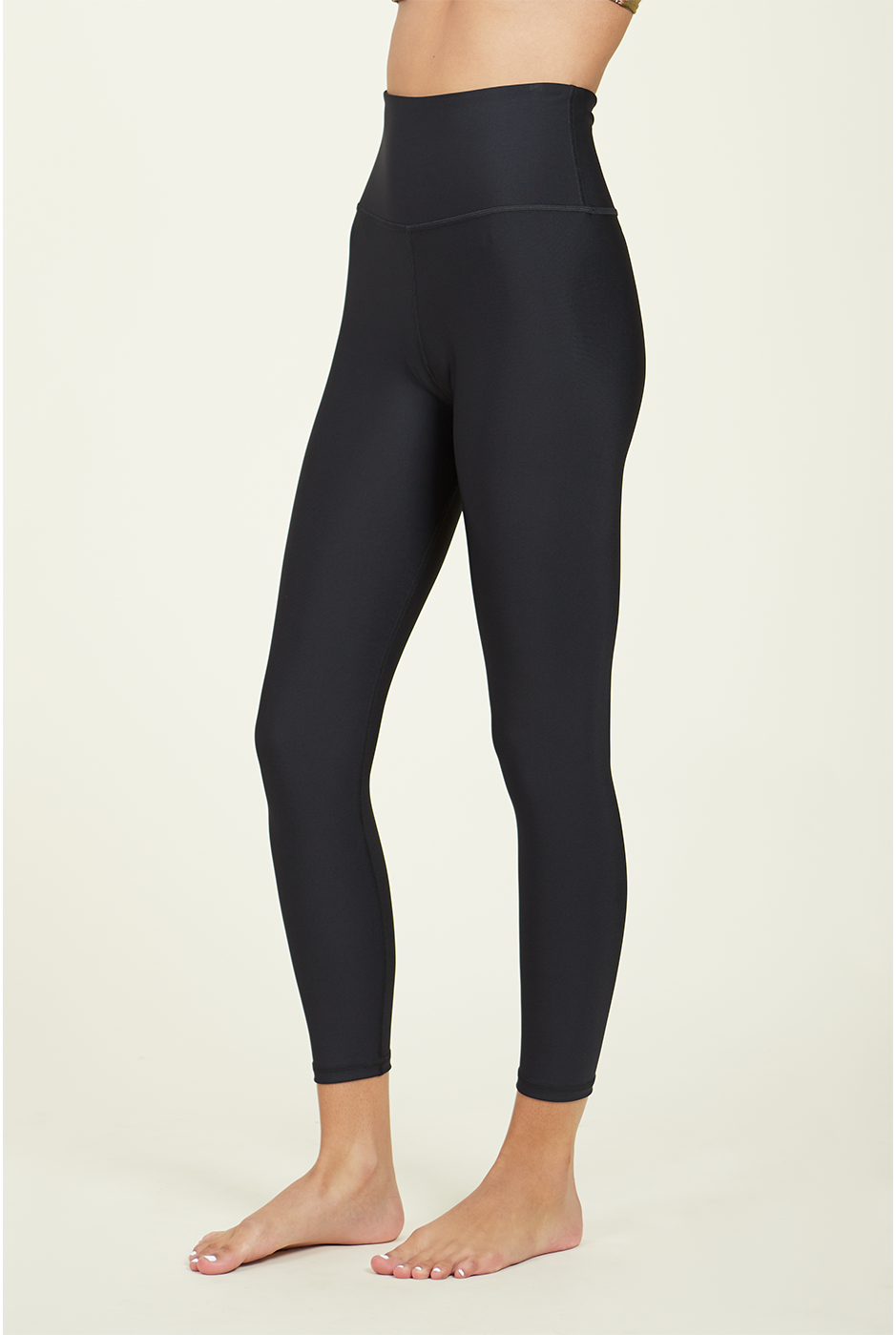 over-time recycled poly high waist legging in black by alamae