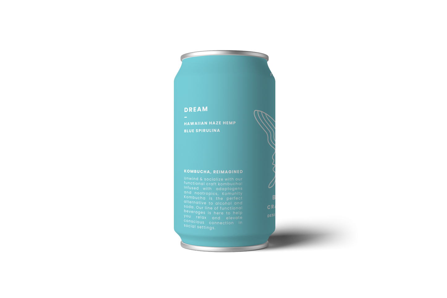 komunity kombucha "dream" - blue dream kombucha cans - 24 x 12oz by farm2me