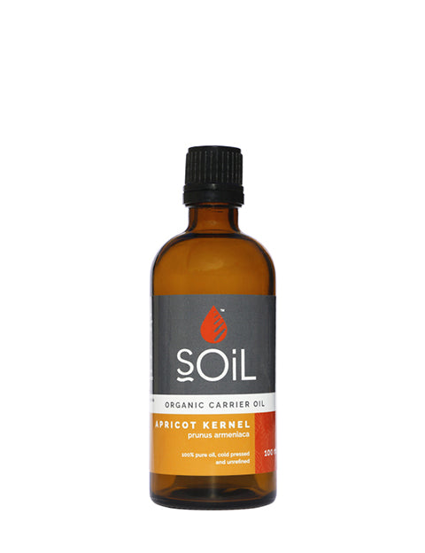 organic apricot kernel oil (prunus armeniaca) 100ml by soil organic aromatherapy and skincare