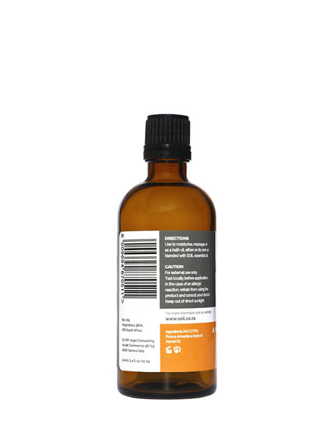 organic apricot kernel oil (prunus armeniaca) 100ml by soil organic aromatherapy and skincare