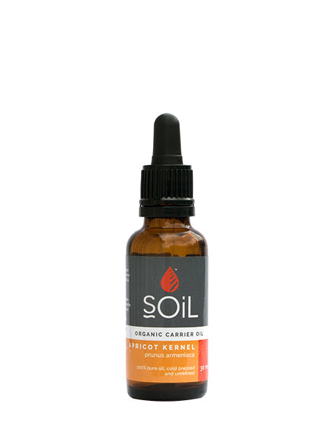 organic apricot kernel oil (prunus armeniaca)  30ml by soil organic aromatherapy and skincare