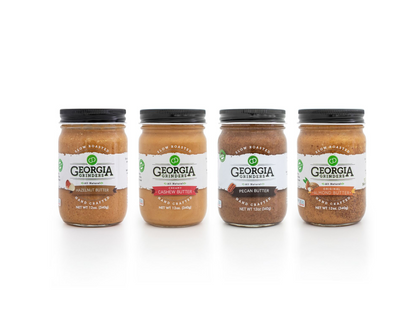 Georgia Grinders 12 oz WHOLE30 Nut Butter Assortment 4 Pack (Original Almond Butter, Cashew Butter, Pecan Butter, Hazelnut Butter) - (CP-CL) by Georgia Grinders