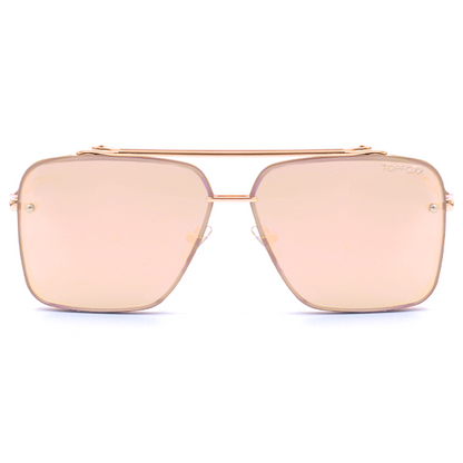 Bella - Rose Gold Oversized Squared Aviators by TopFoxx