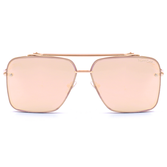 Bella - Rose Gold Oversized Squared Aviators by TopFoxx