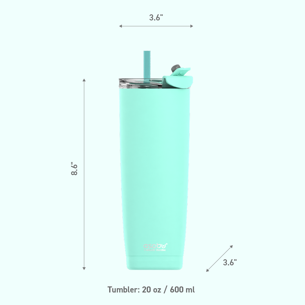 mint aqualina tumbler - built in straw by asobu®