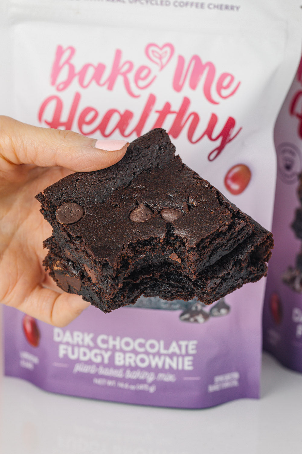 bake me healthy dark chocolate fudgy brownie plant-based baking mix