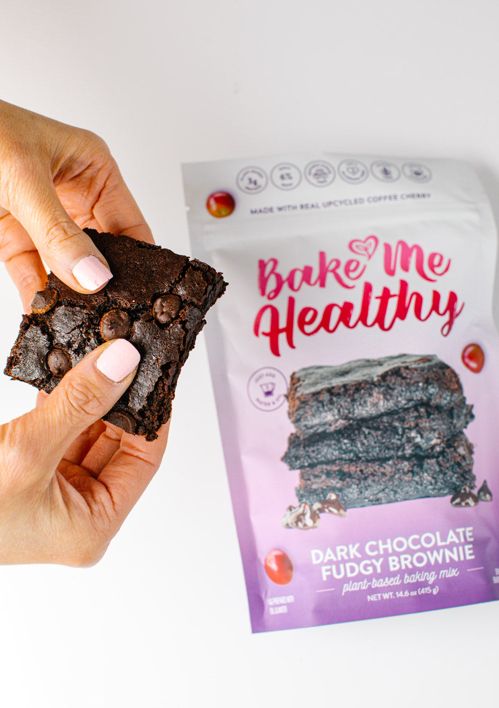 bake me healthy dark chocolate fudgy brownie plant-based baking mix