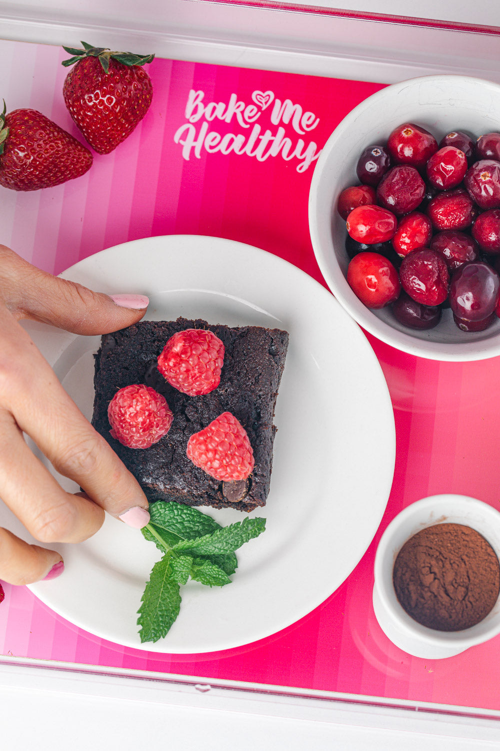 bake me healthy dark chocolate fudgy brownie plant-based baking mix