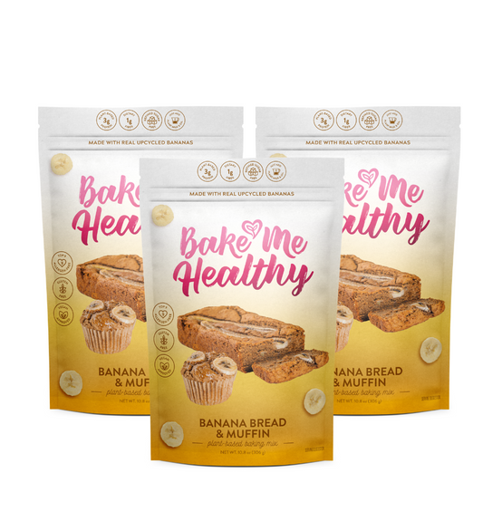 Bake Me Healthy Banana Bread & Muffin Plant-Based Baking Mix Triple Bundle by Farm2Me