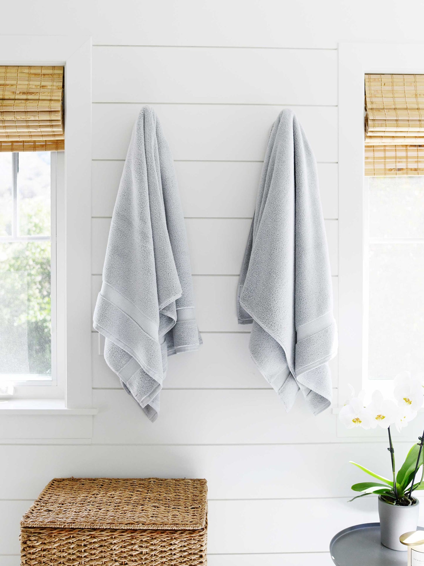 cloud gray supima cotton bath towels (pair) by laguna beach textile company