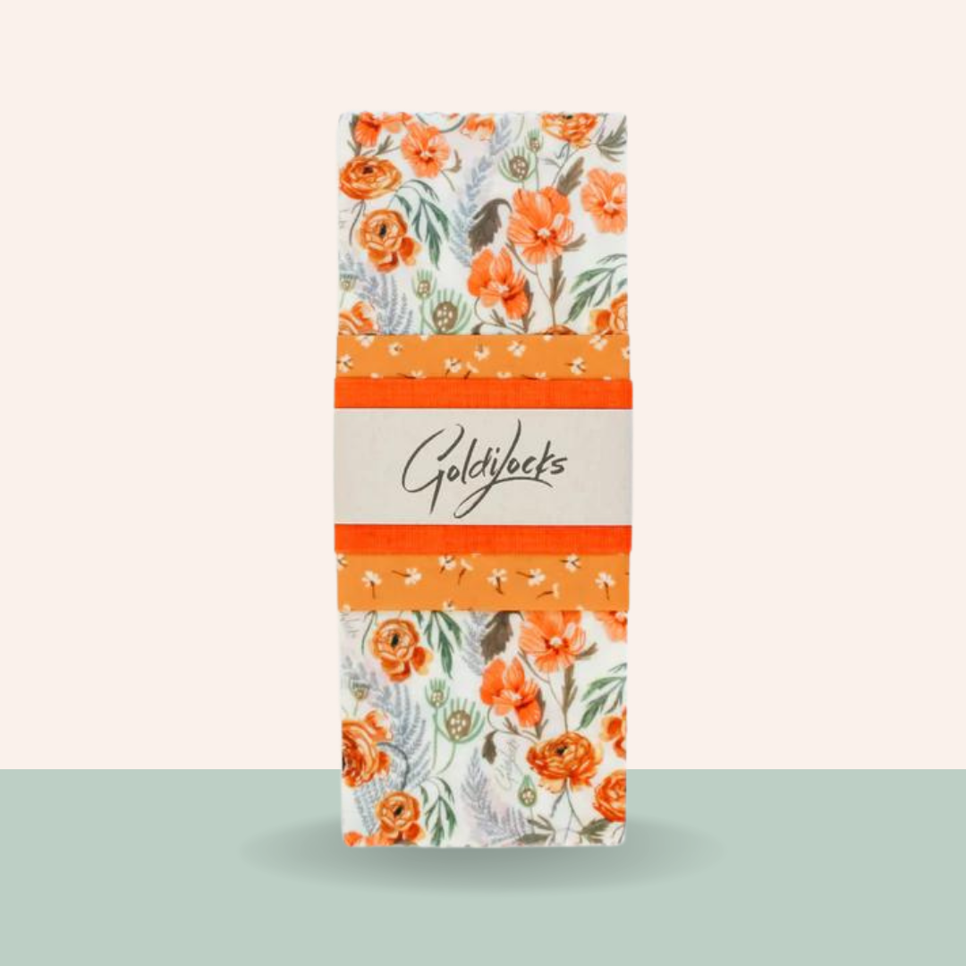 beeswax food wraps: golden floral set of 3 by goldilocks goods