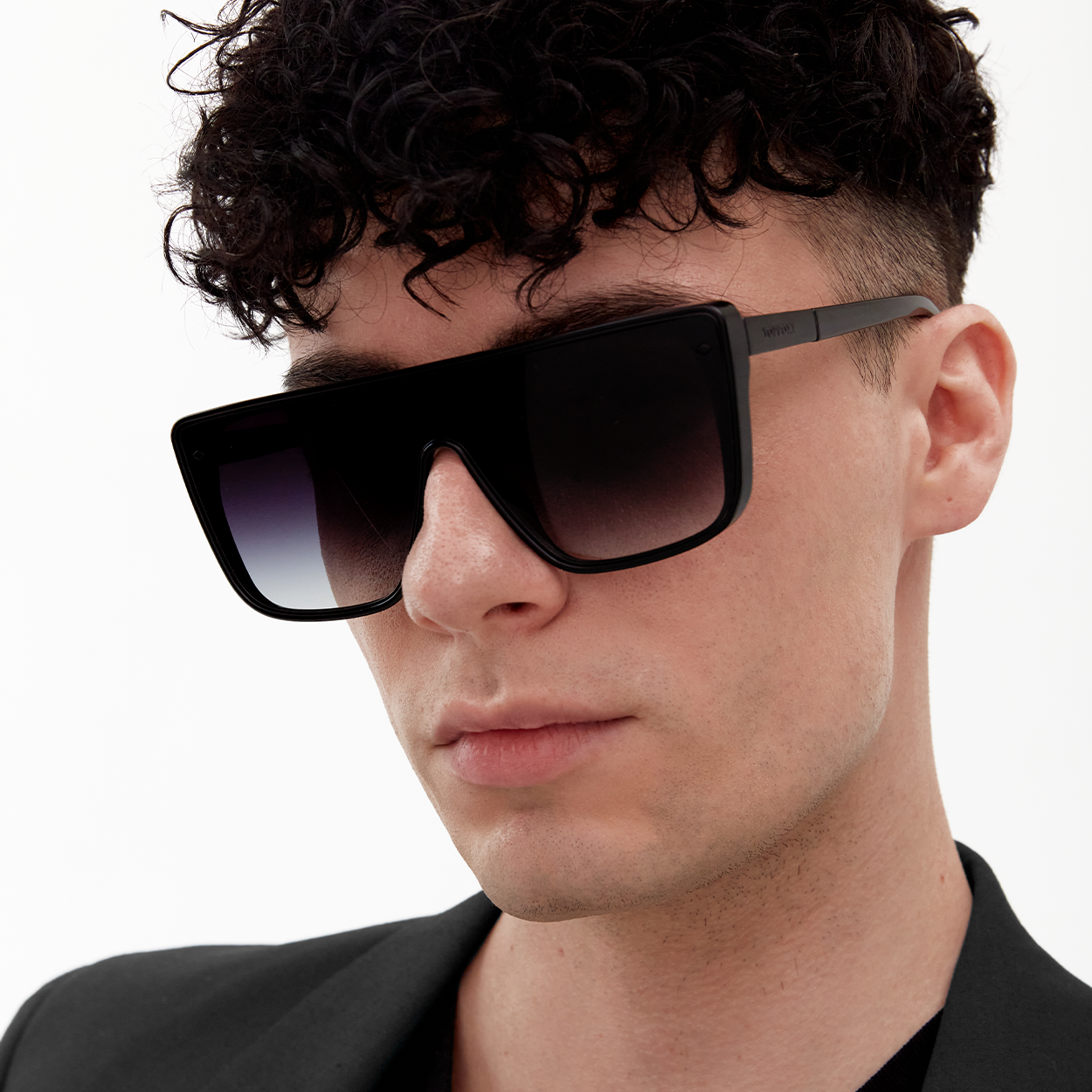 sustainable rayz - limited edition black squared sunglasses by topfoxx