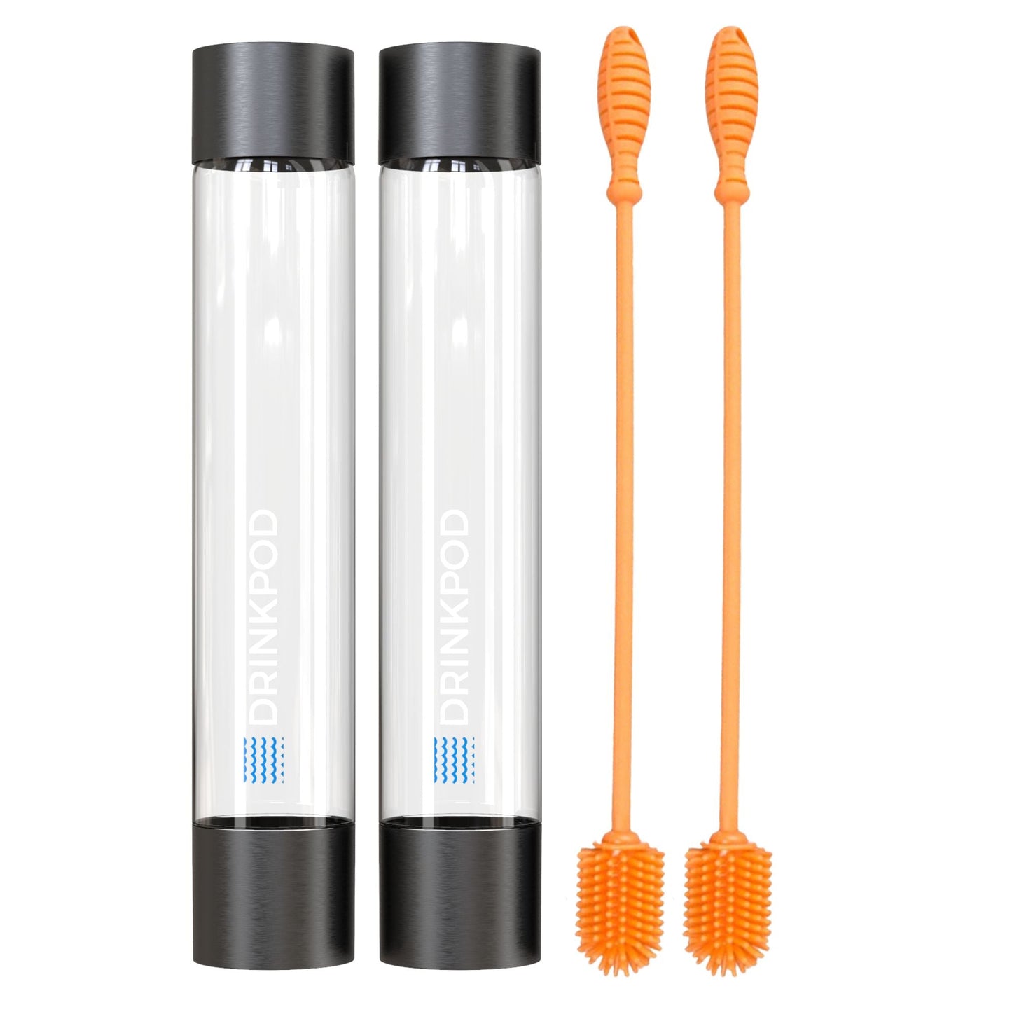 fizzpod bottles 2 pack & optional cleaning brush by drinkpod