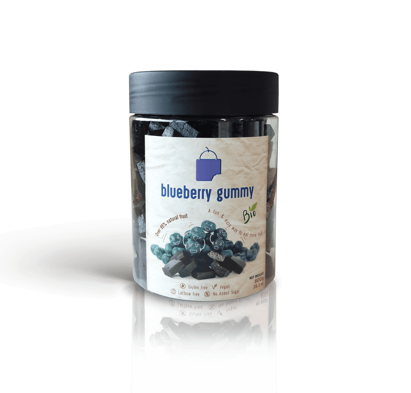 organic blueberry gummies by the rotten fruit box