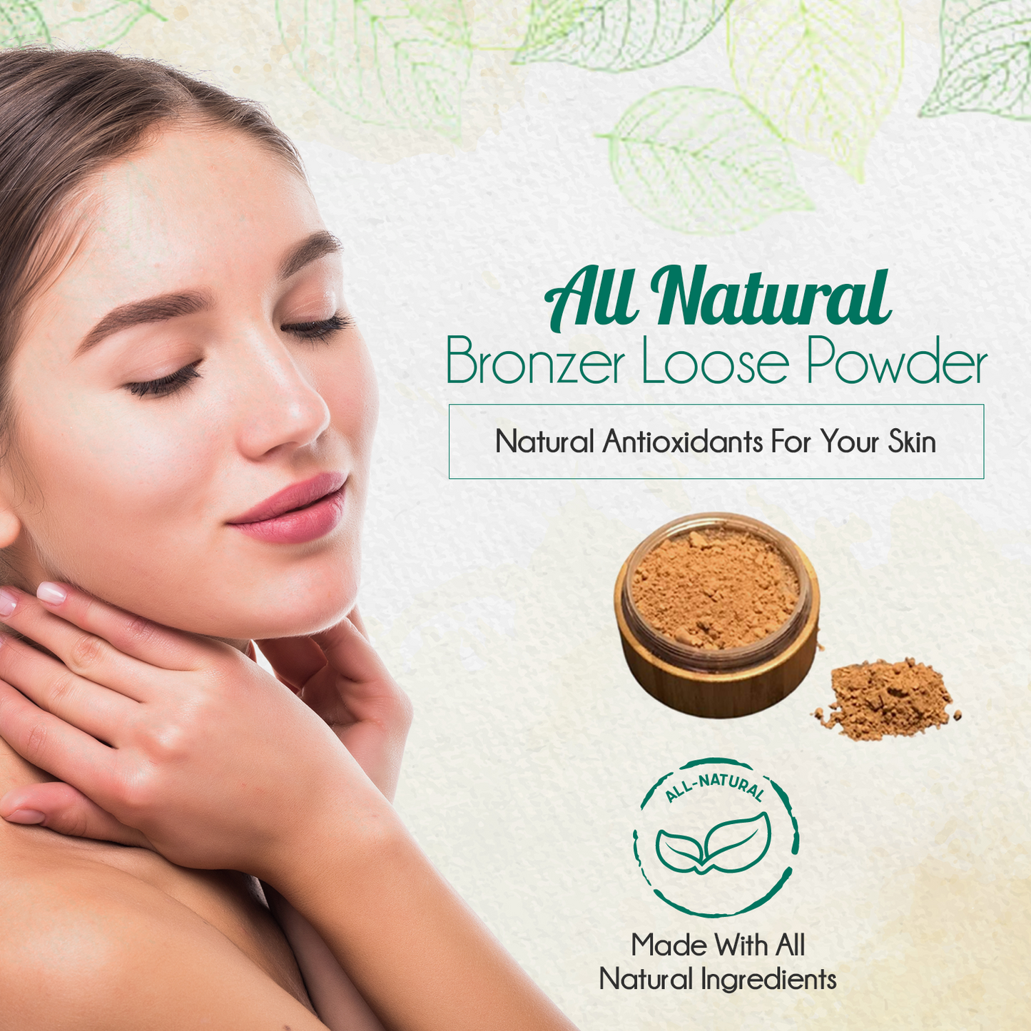 all-natural bronzer loose powder. eco-friendly. by benat