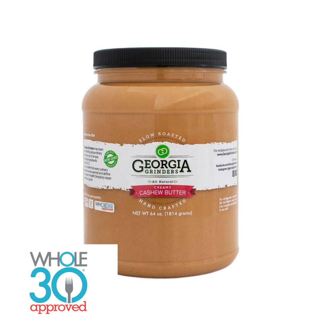 georgia grinders 64 oz bulk tub of cashew butter - (cp-cl) by georgia grinders