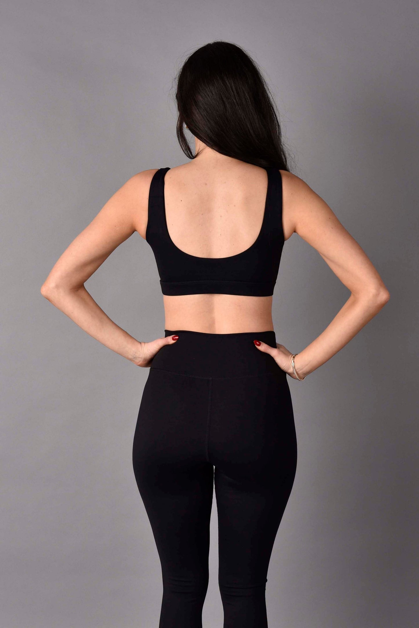 cara matte luxe sports bra in black by wear love more