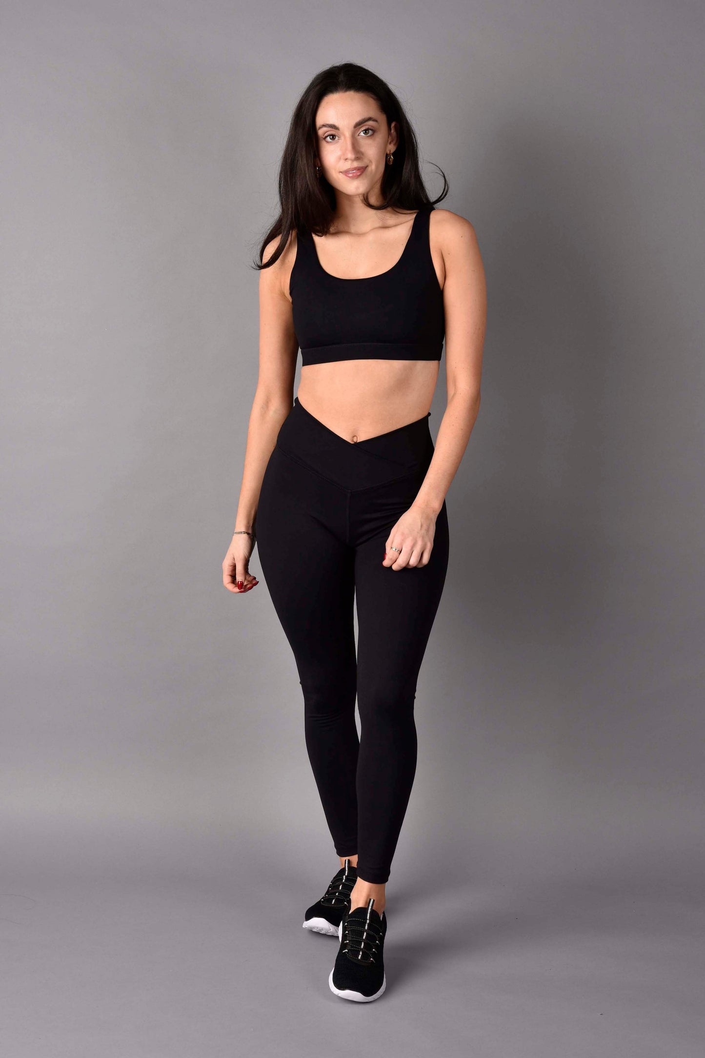 cara matte luxe sports bra in black by wear love more