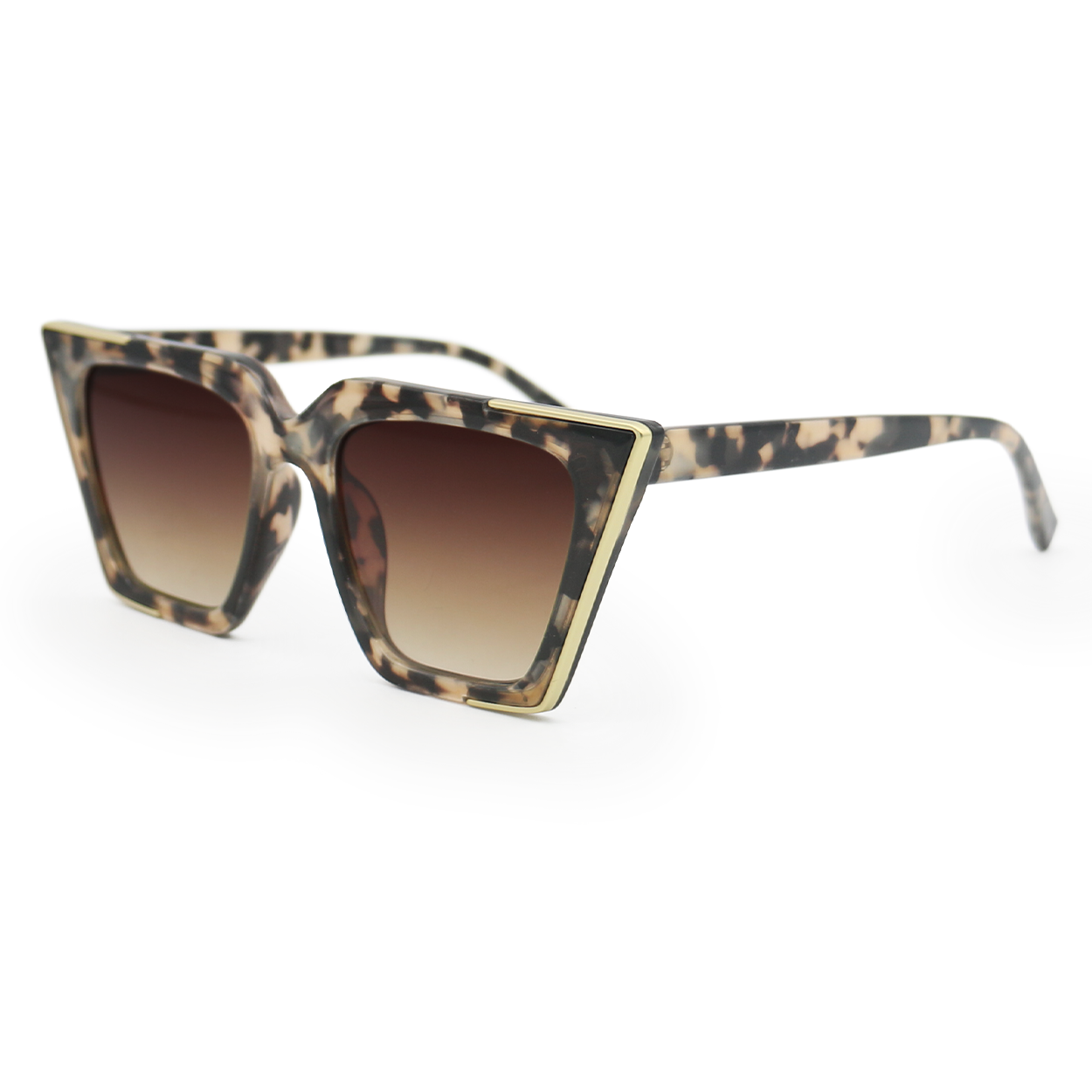 the ceo - sustainable tortoise frame brown lens cateye sunglasses by topfoxx