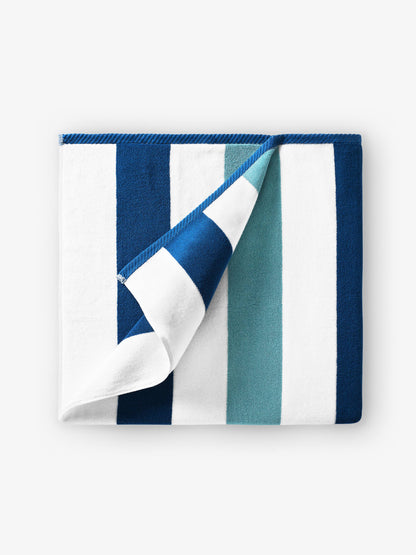 Marine Blue Sea Glass Cabana Beach Towel by Laguna Beach Textile Company