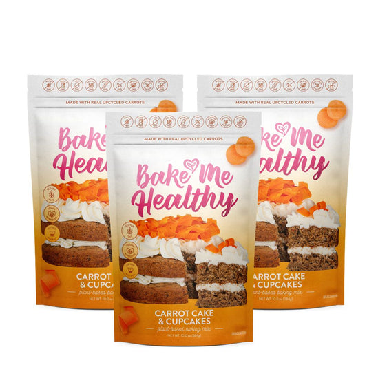 Bake Me Healthy Carrot Cake & Cupcakes Baking Plant-Based Baking Mix Triple Bundle by Farm2Me