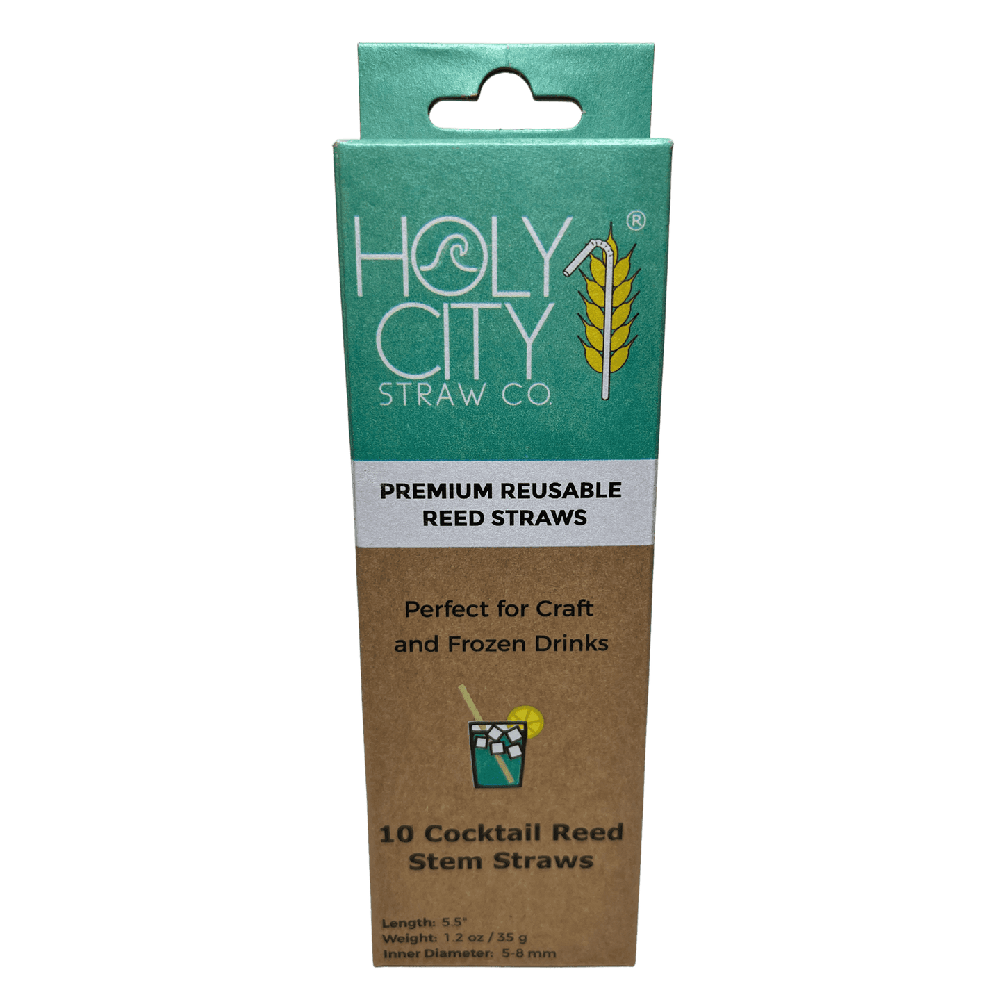 holy city straw cocktail reed stem drinking straws | inner pack | 20 x 10ct. boxes by farm2me