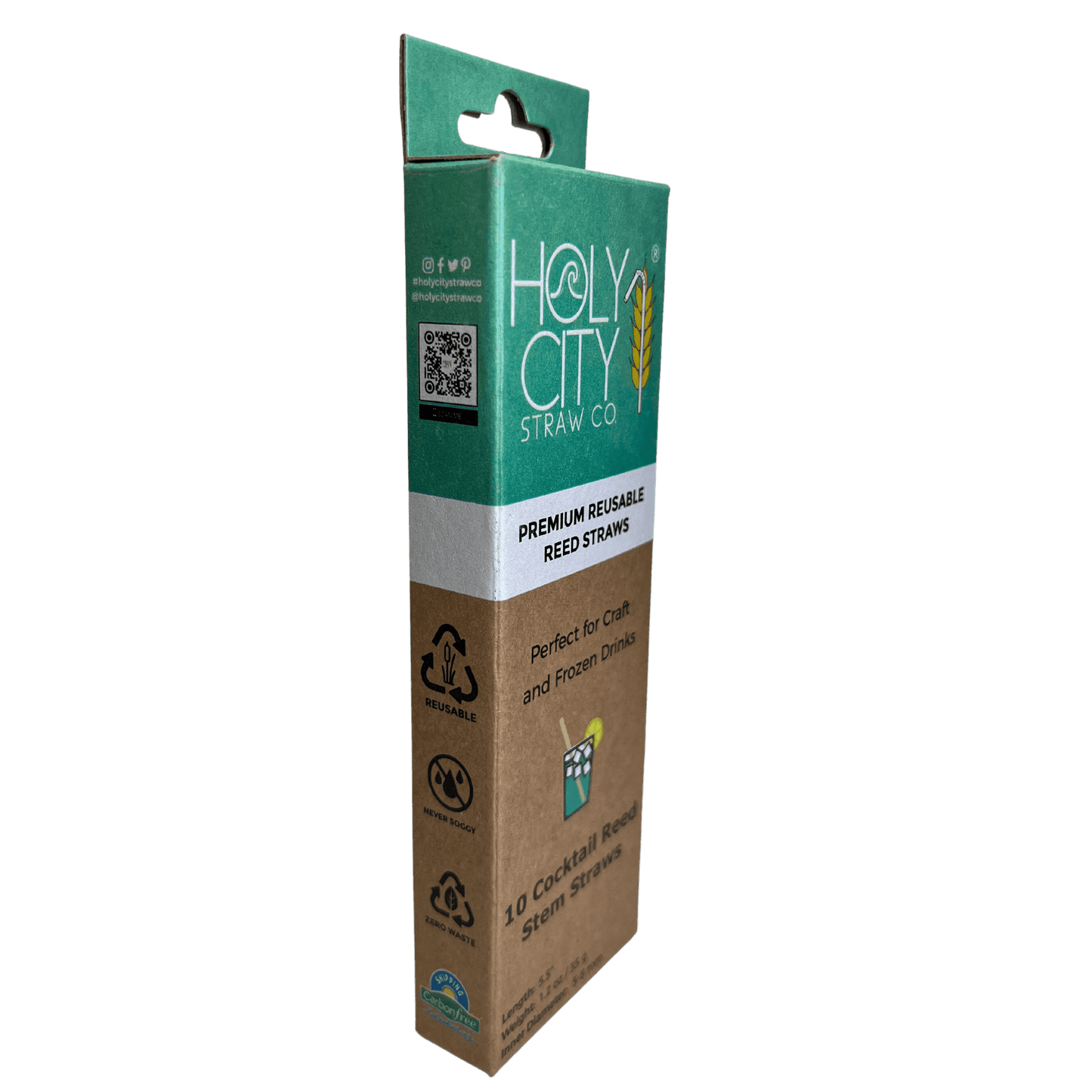 holy city straw cocktail reed stem drinking straws | inner pack | 20 x 10ct. boxes by farm2me