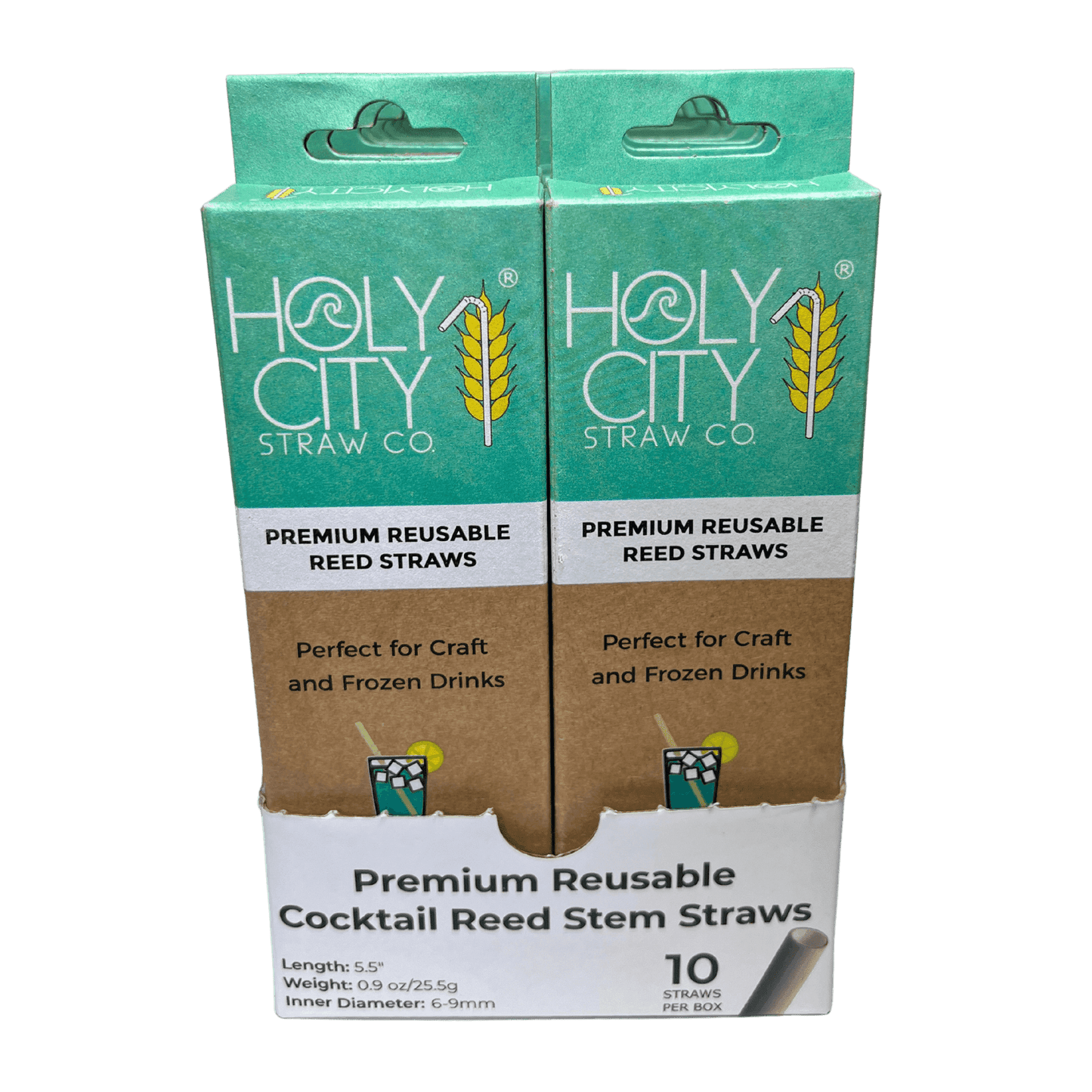 holy city straw cocktail reed stem drinking straws | inner pack | 20 x 10ct. boxes by farm2me