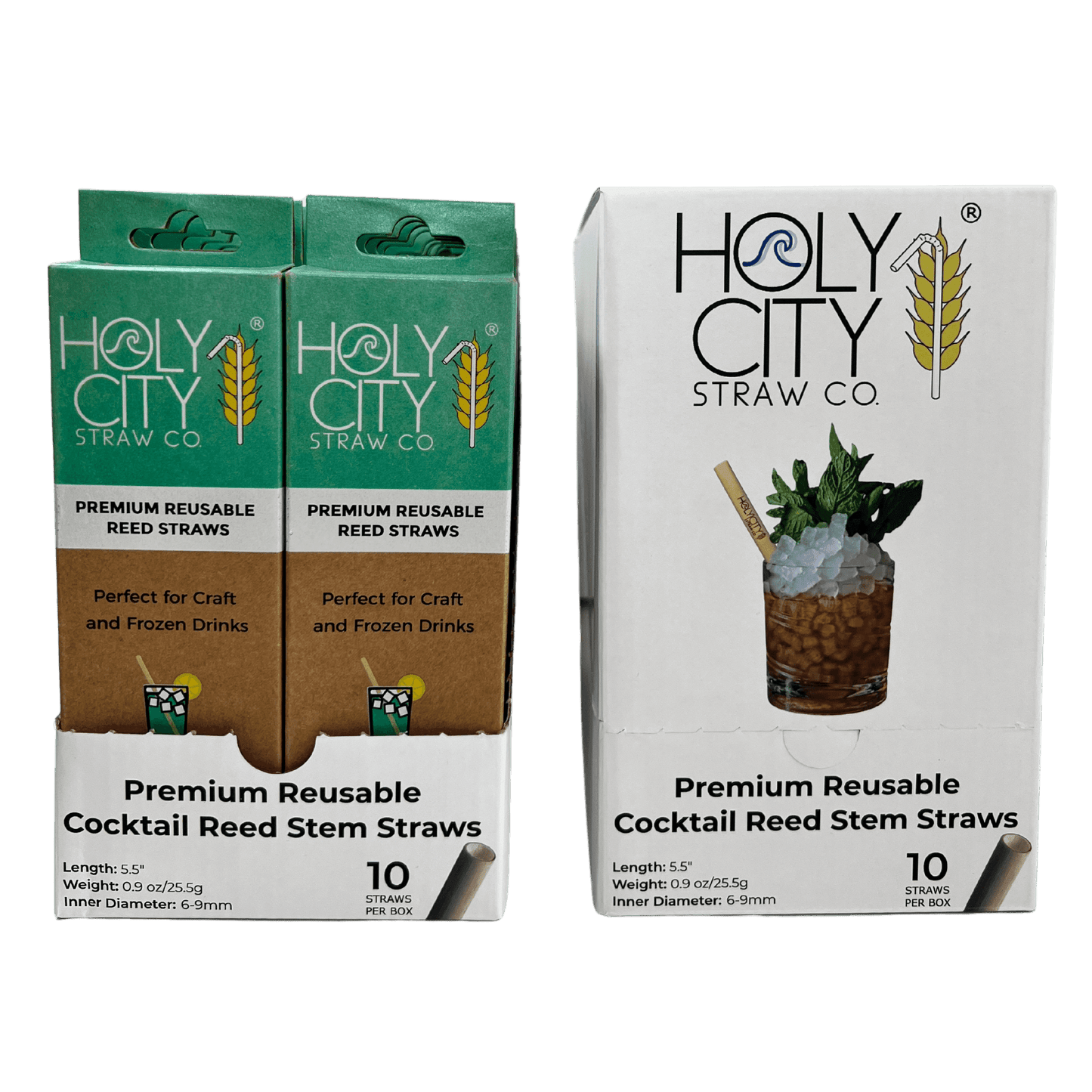 holy city straw cocktail reed stem drinking straws | inner pack | 20 x 10ct. boxes by farm2me