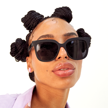 Coco - Black Frame Black Lens Wayfarer Sunglasses by TopFoxx