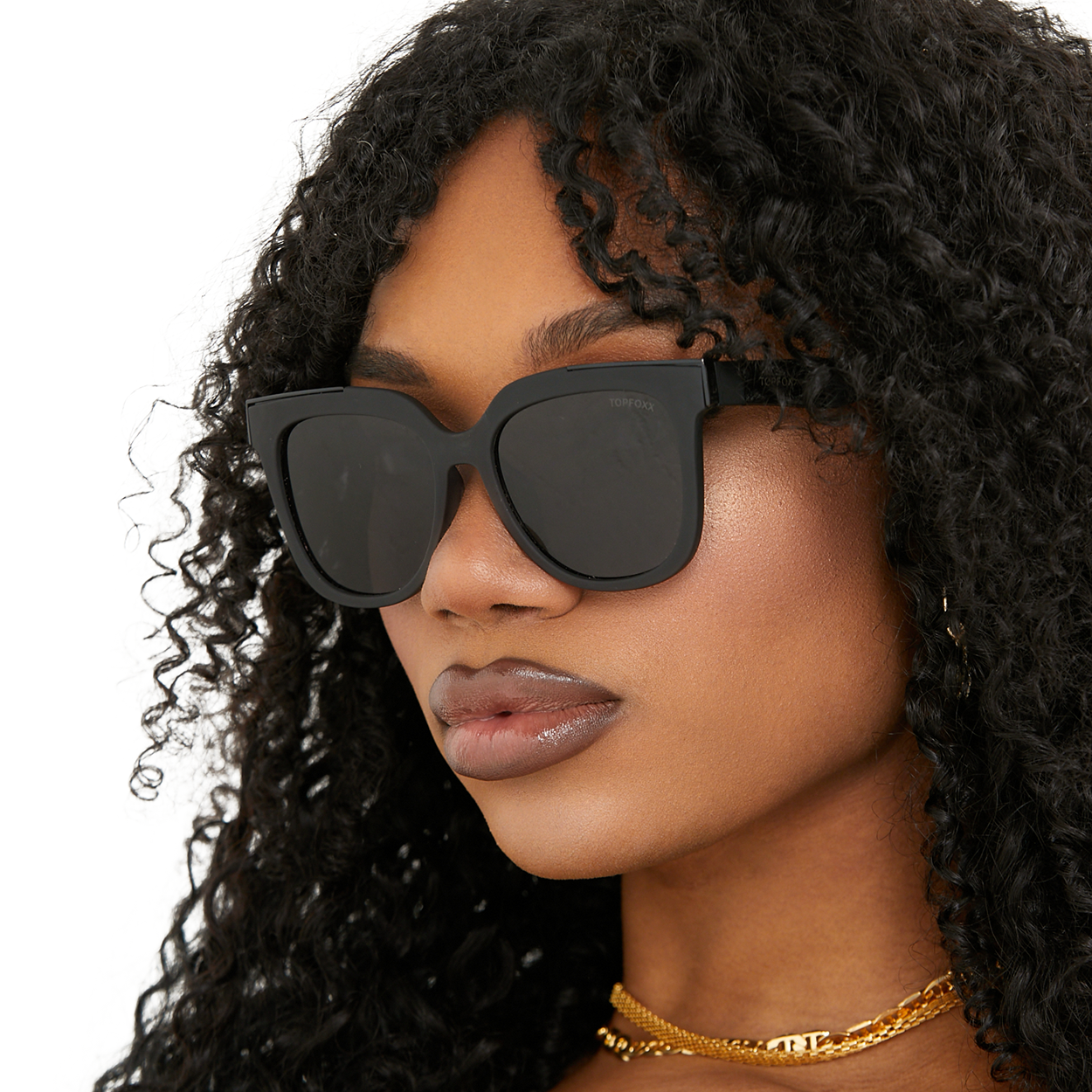 coco - sustainable black frame black lens wayfarer sunglasses by topfoxx