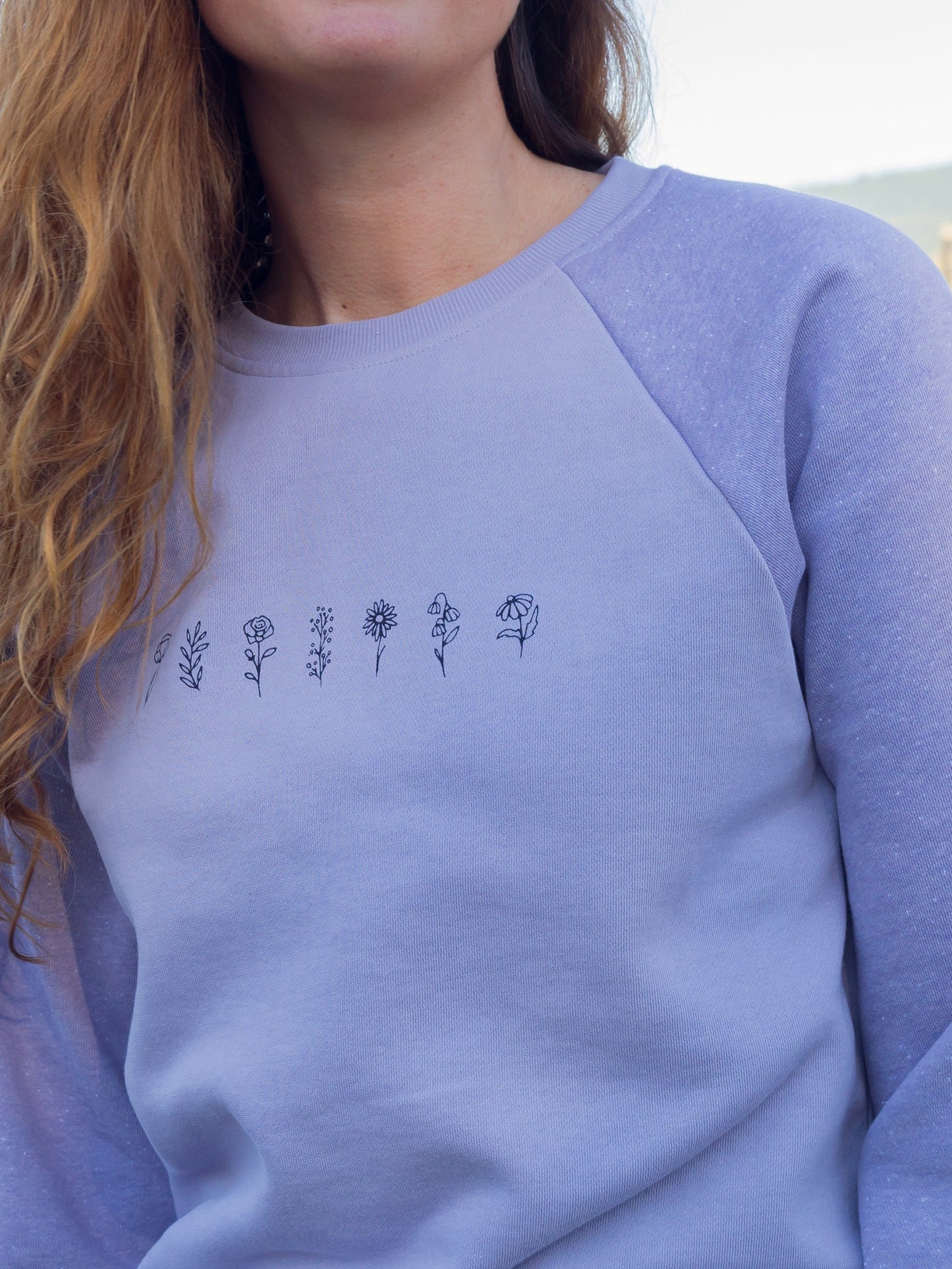 lavender raglan pullover by happy earth