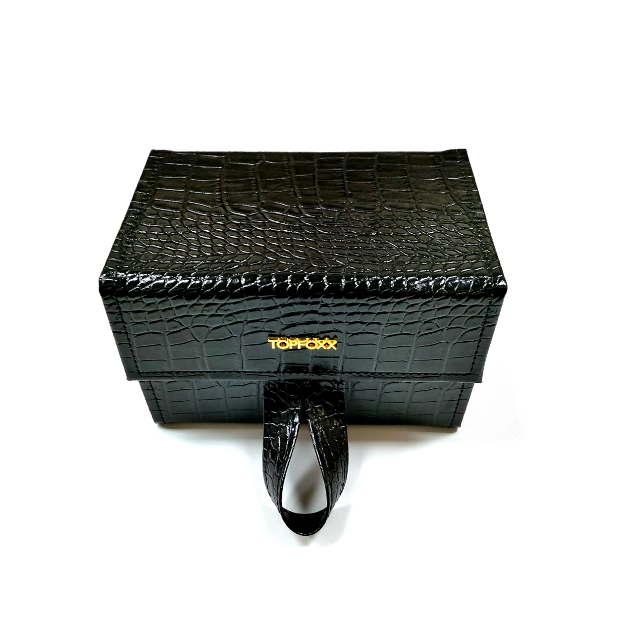black faux croco travel case by topfoxx