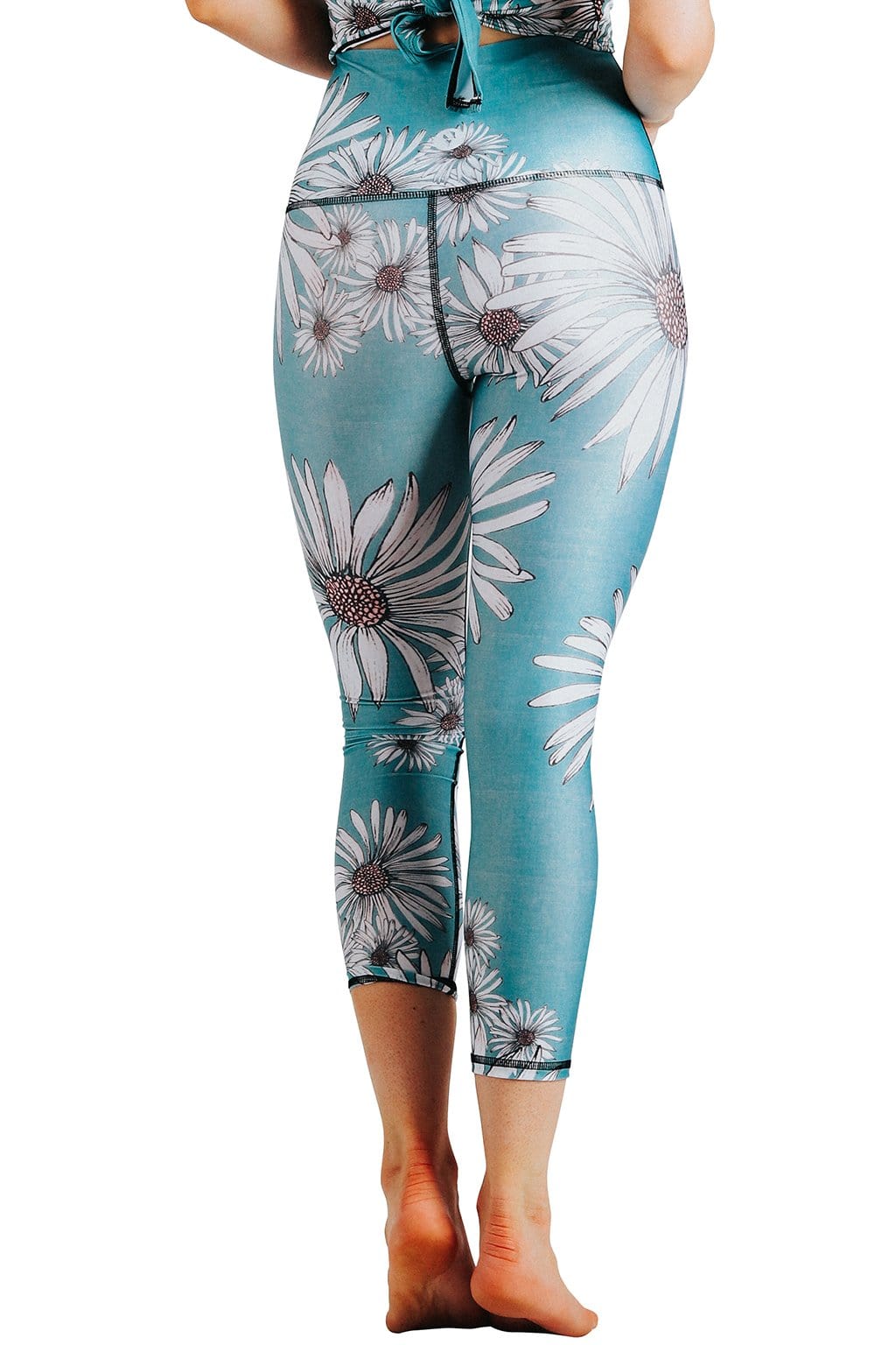 flower child printed yoga crops by yoga democracy