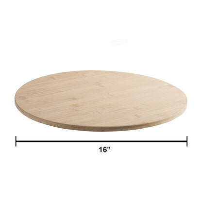 Bamboo Round Kitchen Cutting Board Cheese And Charcuterie Pack of 2 16" X 0.5" by Hammont