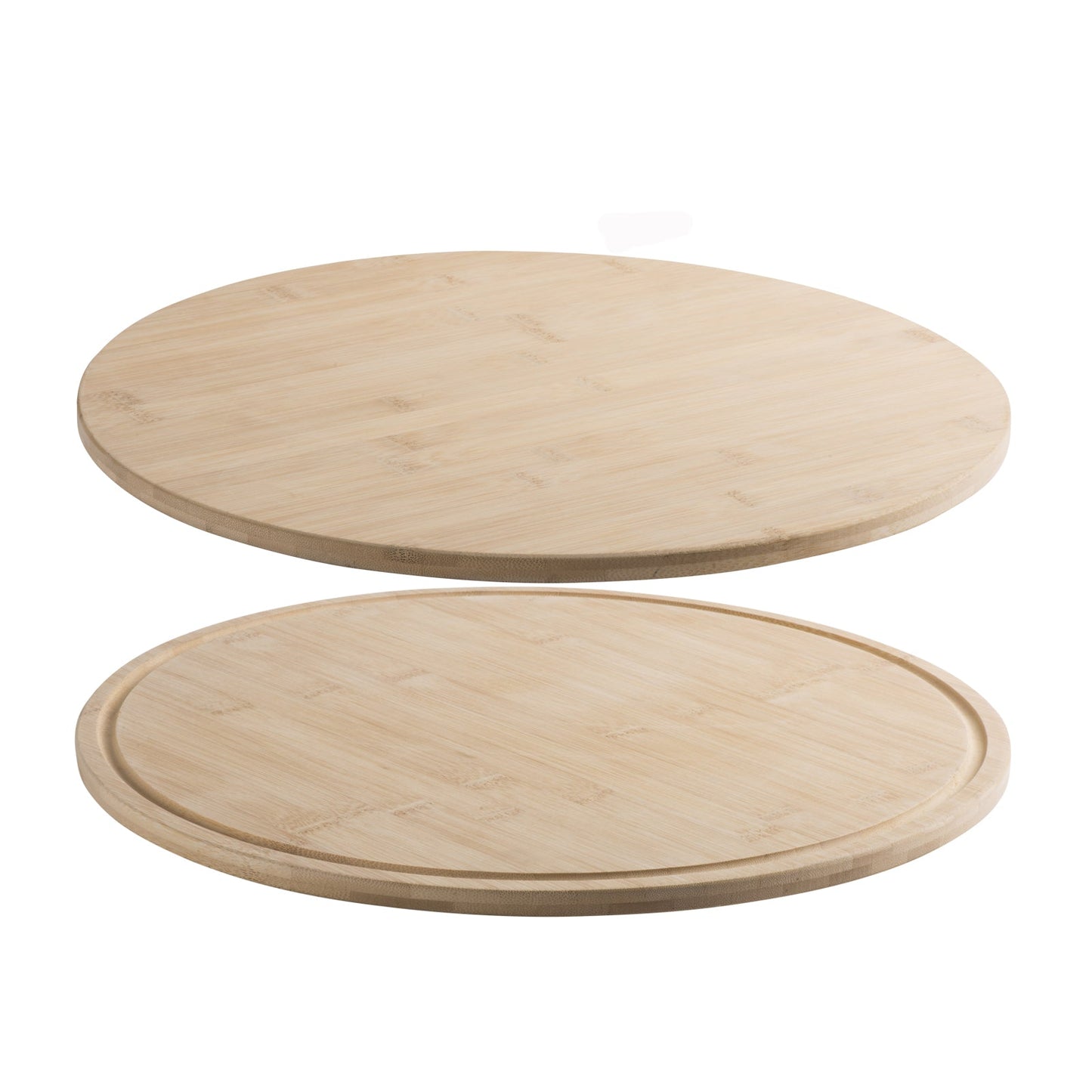 bamboo round kitchen cutting board cheese and charcuterie pack of 2 16" x 0.5" by hammont