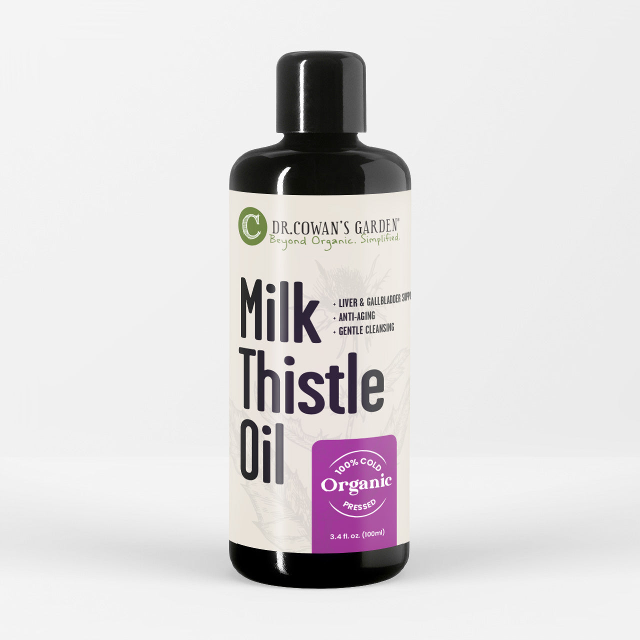 certified organic milk thistle oil by dr. cowan's garden