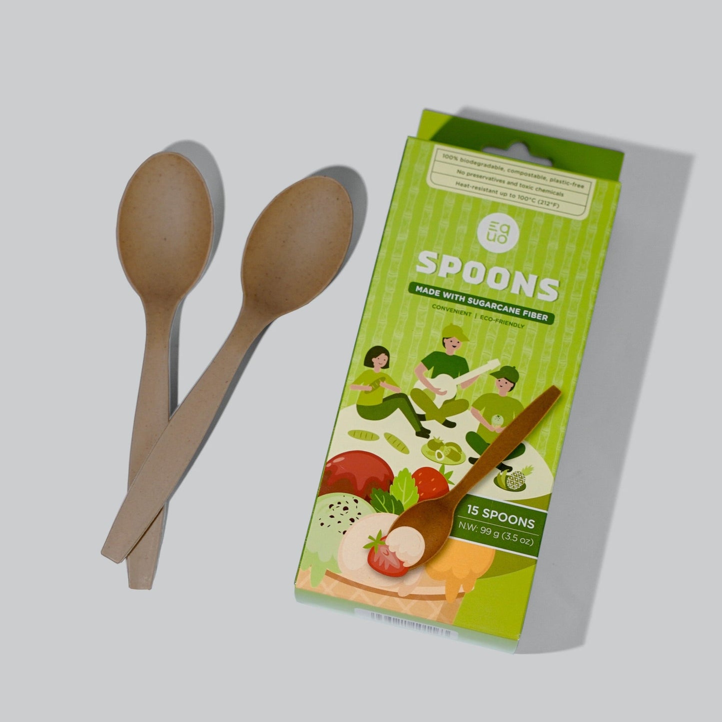 sugarcane spoons - pack of 15 by equo