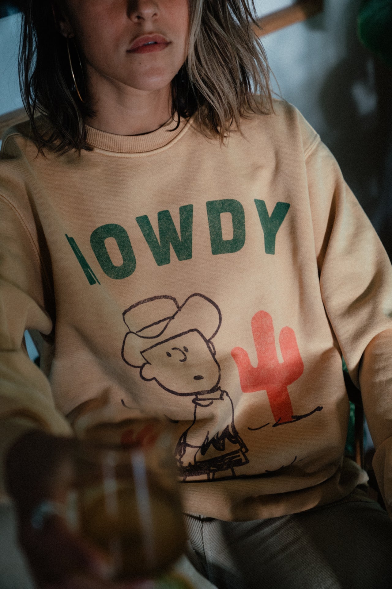 peanuts cowboy charlie sweatshirt by people of leisure