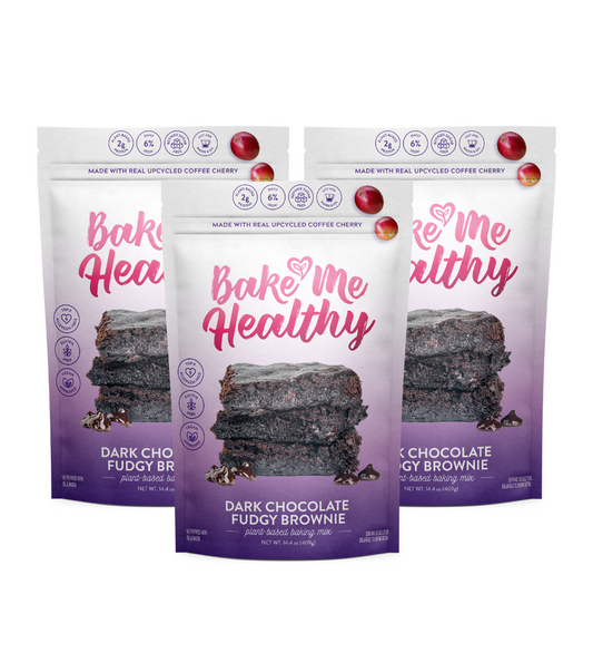 Dark Chocolate Fudgy Brownie Baking Mix Triple Bundle by Bake Me Healthy