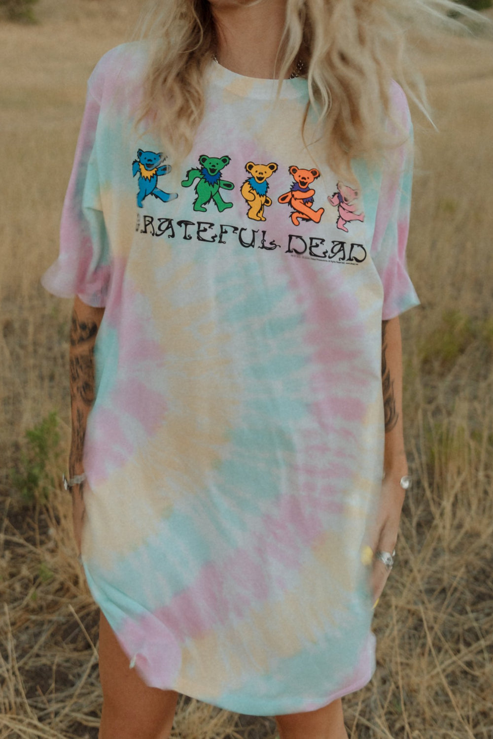 grateful dead tee dress tie-dye by people of leisure