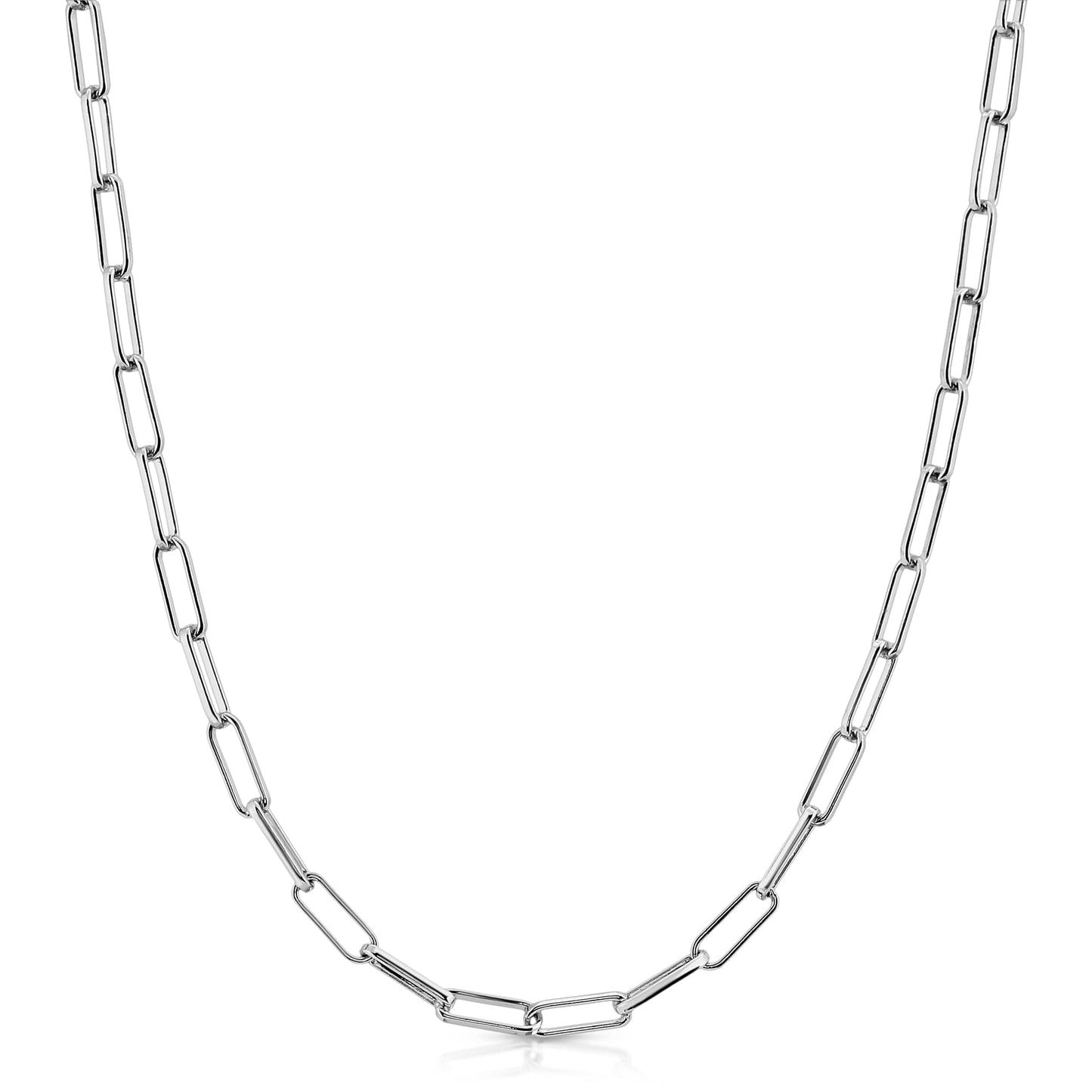 silver elongated link chain by eklexic