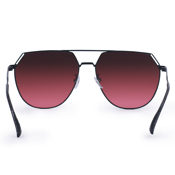 farrah - black frame ruby lens square aviator sunglasses by topfoxx