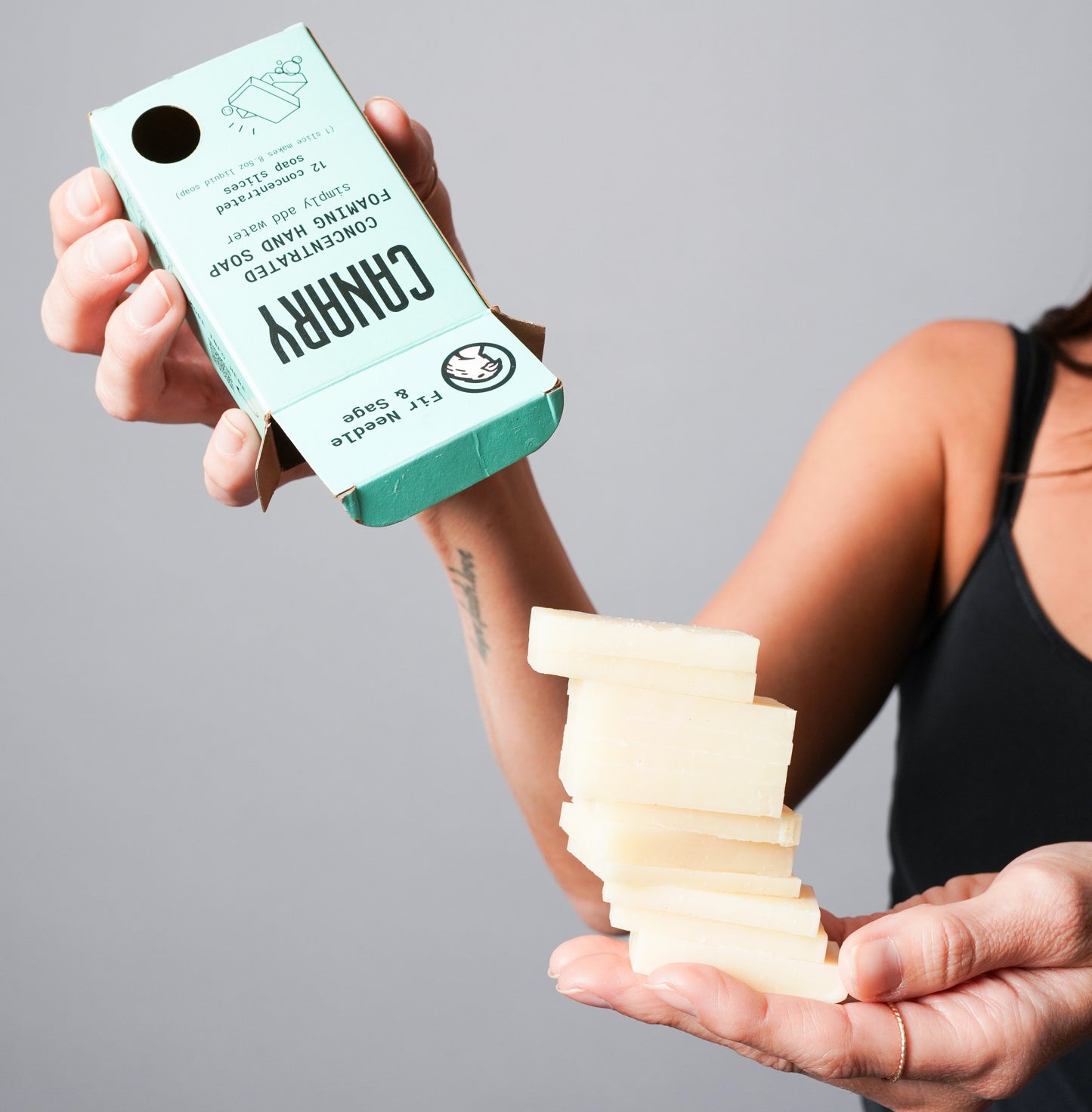 fir needle + sage concentrated hand soap refill bar by canary