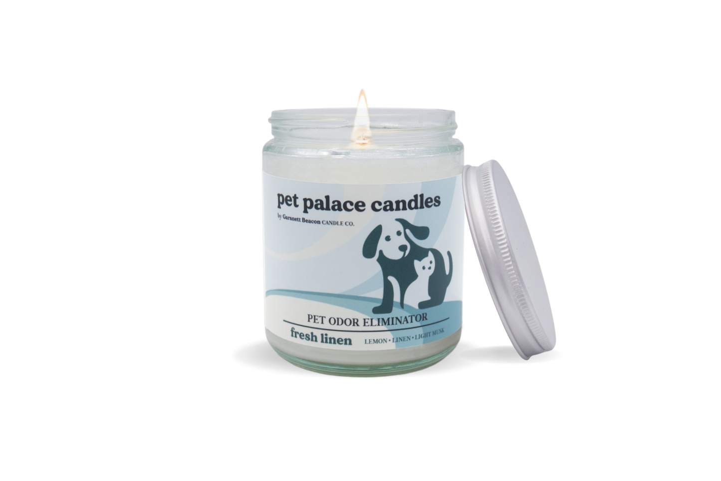fresh linen pet odor eliminator candle by garsnett beacon candle co.